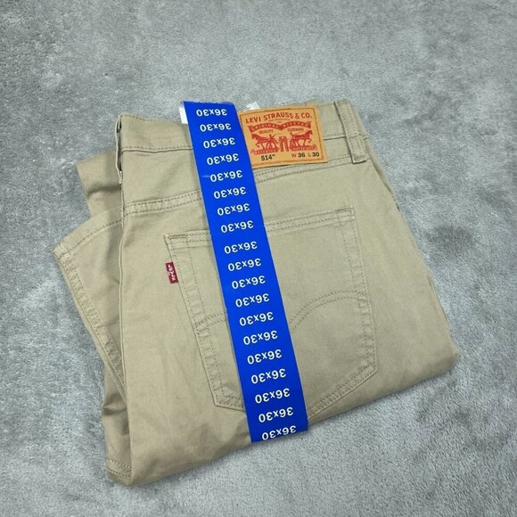 Levi's Other - Levis 514 Straight Stretch Beige Pants W36 L30 Original Fit a1289